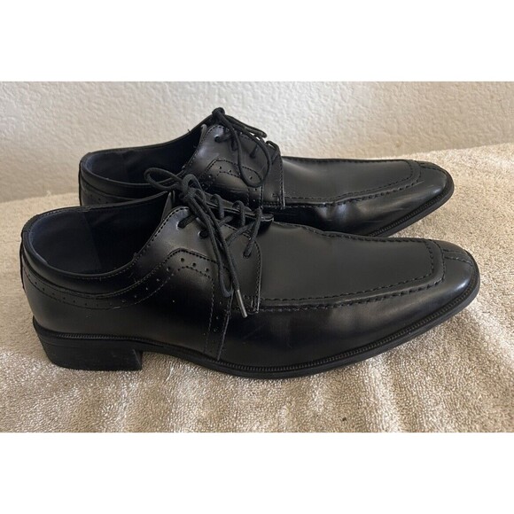 JOSEPH ABBOUD  Mens Size 8.5 Frost Black Shine Oxford Dress Shoes Lace Up main image 7